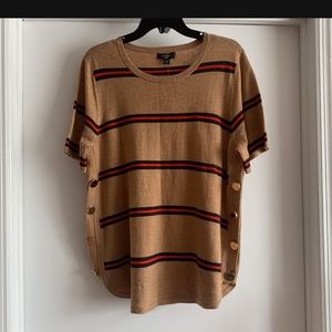 NEW Camel Stripped Short Sleeve Top